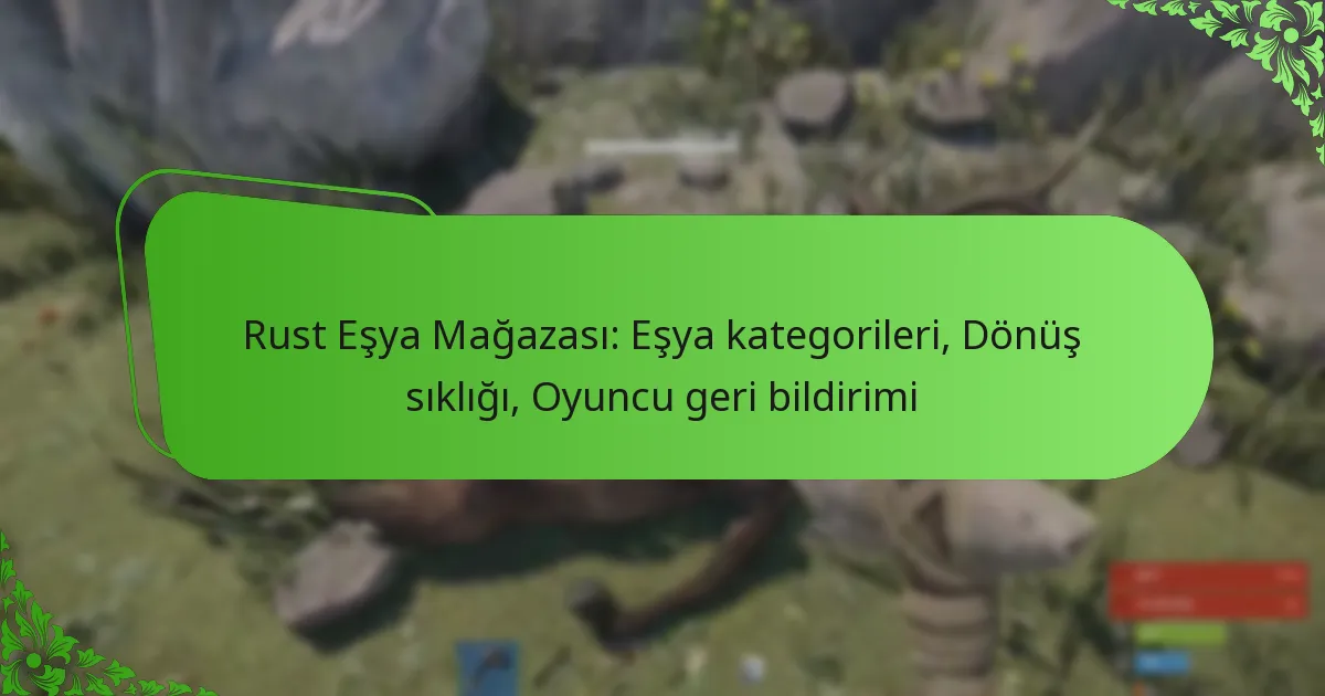 Rust Eşya Mağazası: Eşya kategorileri, Dönüş sıklığı, Oyuncu geri bildirimi
