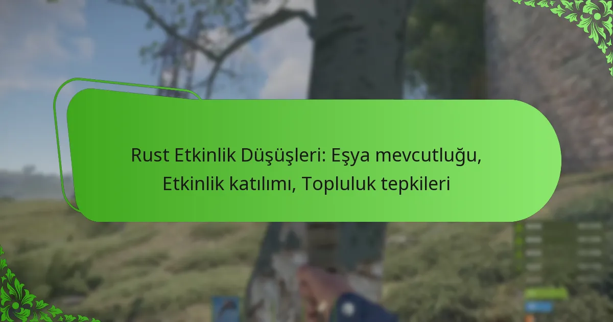 Rust Etkinlik Düşüşleri: Eşya mevcutluğu, Etkinlik katılımı, Topluluk tepkileri