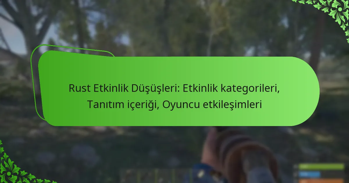 Rust Etkinlik Düşüşleri: Etkinlik kategorileri, Tanıtım içeriği, Oyuncu etkileşimleri