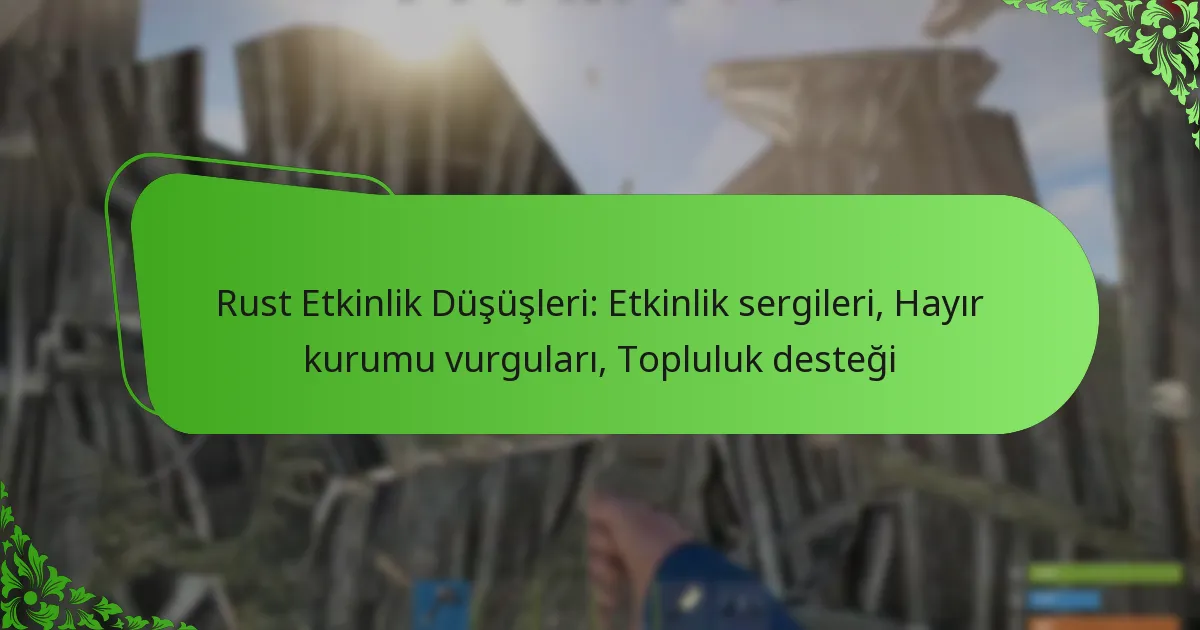 Rust Etkinlik Düşüşleri: Etkinlik sergileri, Hayır kurumu vurguları, Topluluk desteği