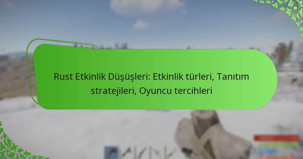 Rust Etkinlik Düşüşleri: Etkinlik türleri, Tanıtım stratejileri, Oyuncu tercihleri