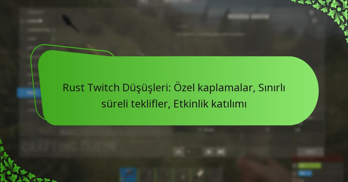 Rust Twitch Düşüşleri: Özel kaplamalar, Sınırlı süreli teklifler, Etkinlik katılımı