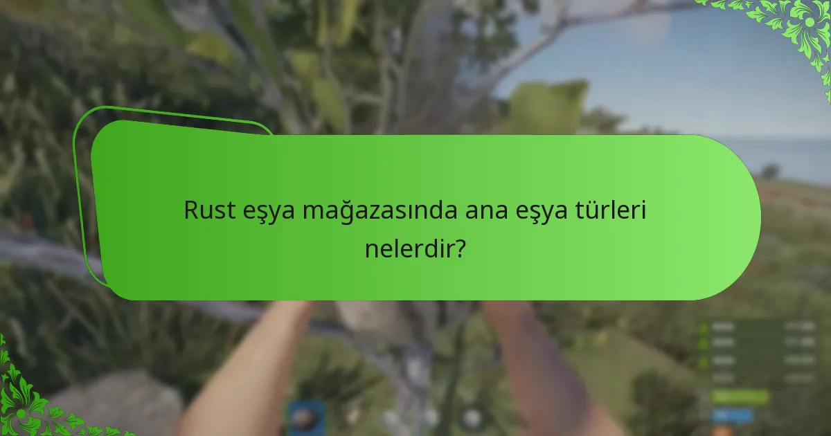 Rust’taki eşyalarla ilgili mevcut oyuncu tercihleri nelerdir?
