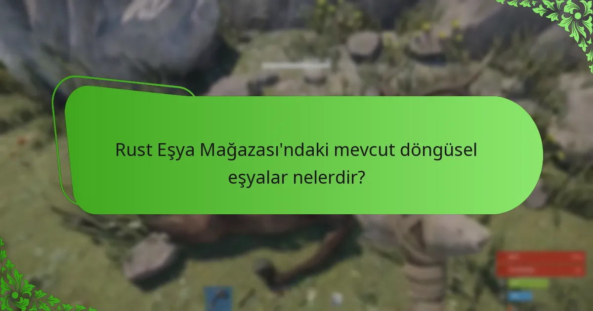 Rust Eşya Mağazası’ndaki topluluk favorileri hangi eşyalar?